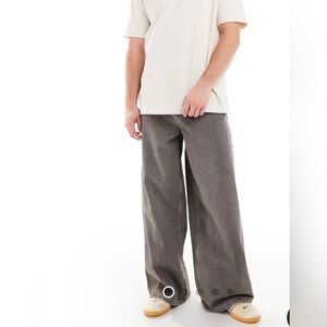 Collusion Wide Leg Jeans in Charcoal Gray